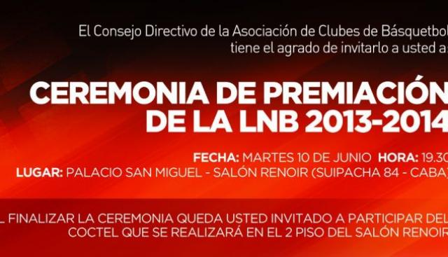 Ceremonia de Premiacin de la LNB