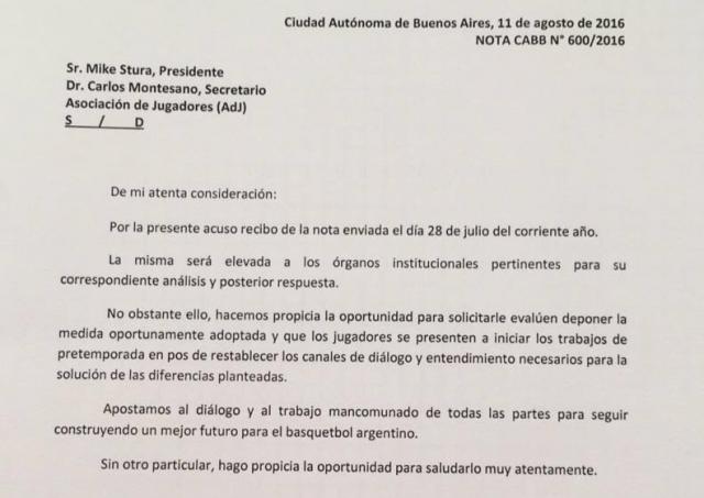 La CABB intercedi en el conflicto y pidi que se levante el paro