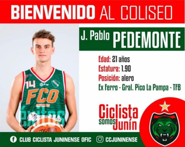 Juan Pablo Pedemonte refuerza Ciclista