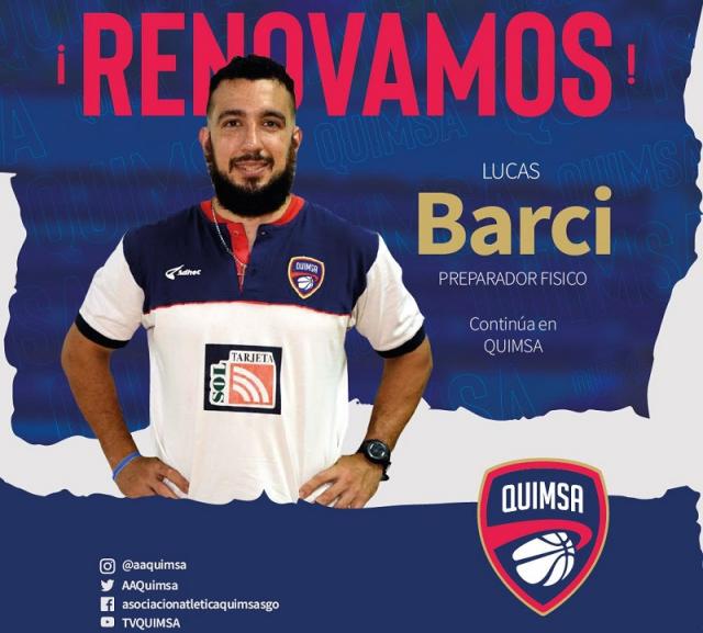 Quimsa confirm a su preparador fsico, Lucas Barci