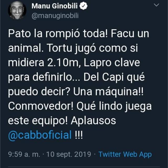 Manu fue figura... en la redes